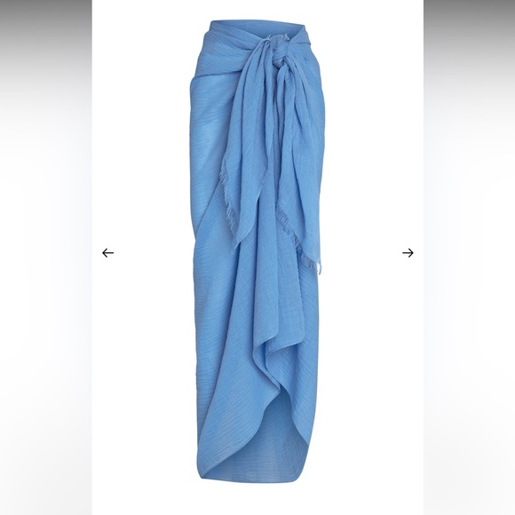 ST. TROPEZ SARONG - AZURE CRINKLE LINEN - Picture 5 of 7